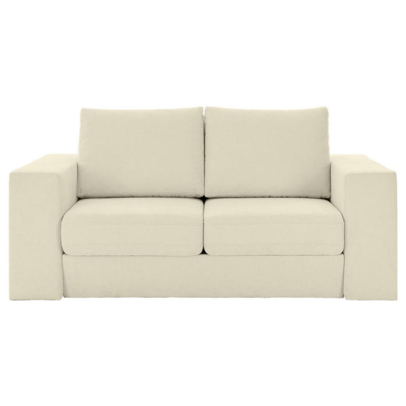 Viersitzer-Sofa inkl. Hocker in Webstoff Creme