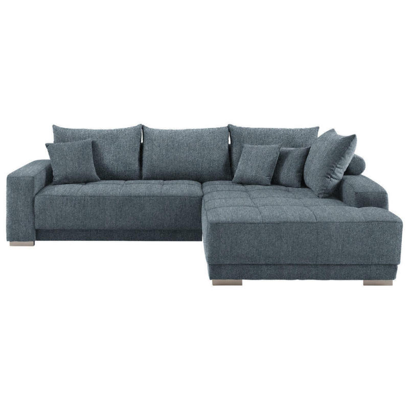 Ecksofa in Webstoff Blaugrau