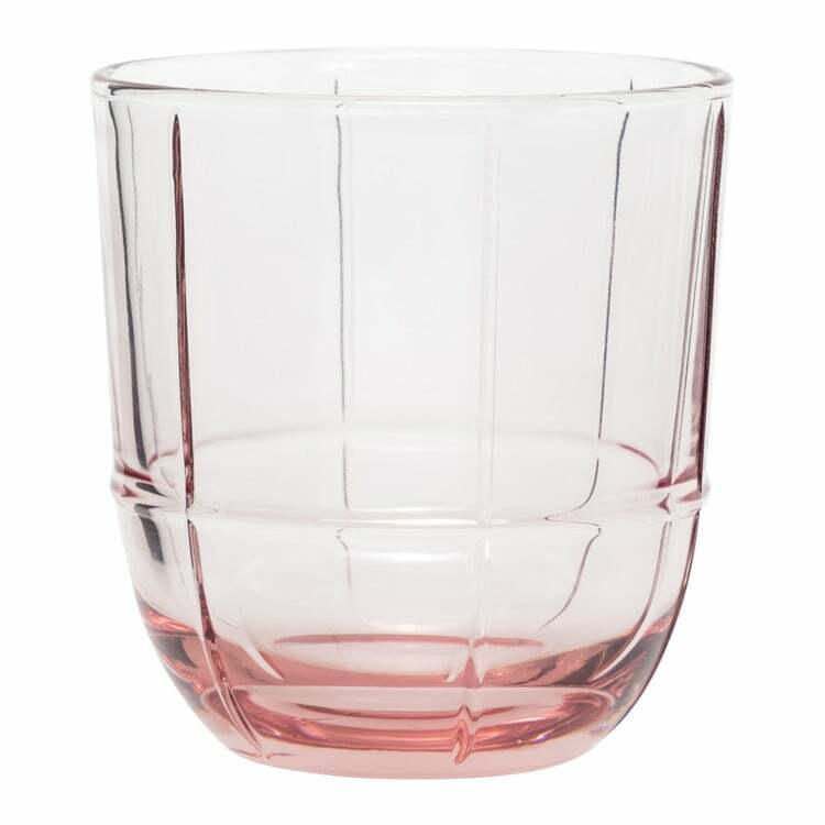 Trinkglas GRID, Glas, rosa