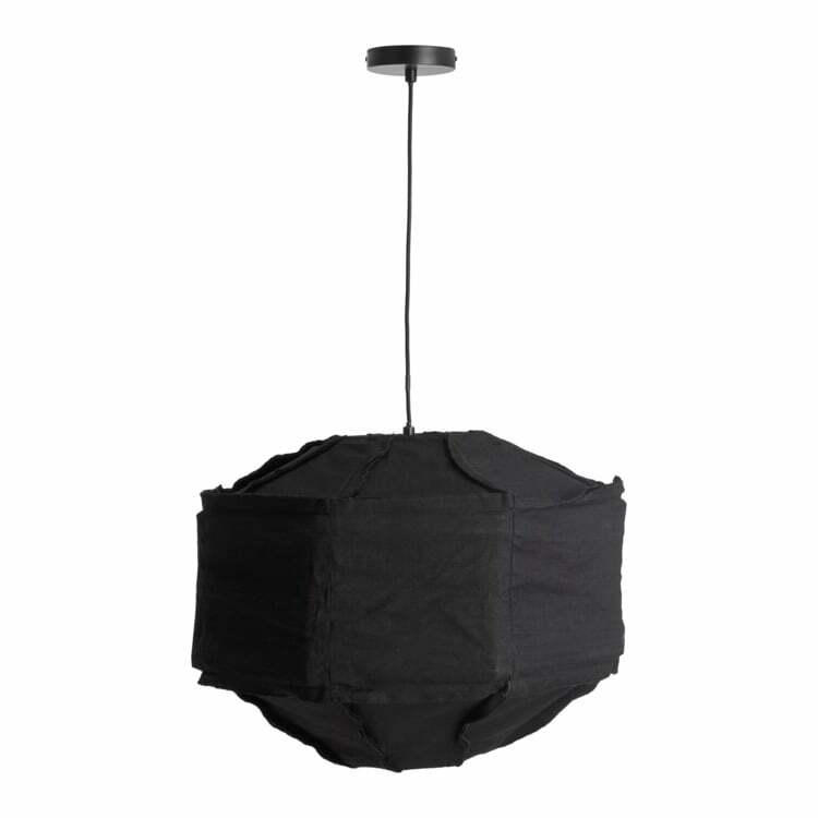 Lampe à suspension TITAN, textile, noir