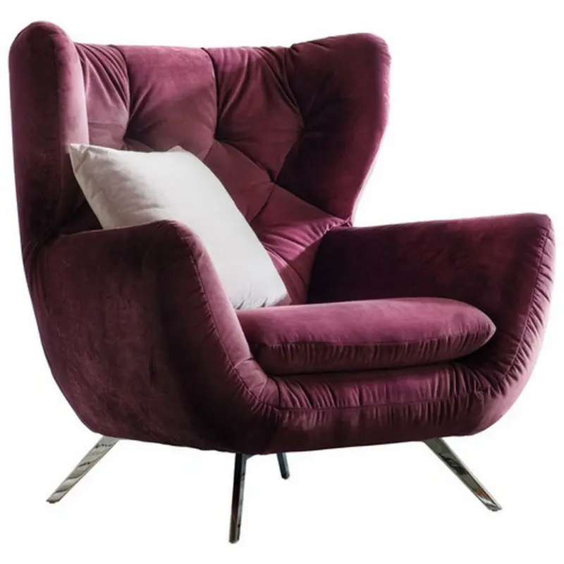 Chesterfield-Sessel in Velours Lila