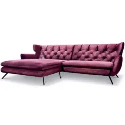 Ecksofa in Velours Lila