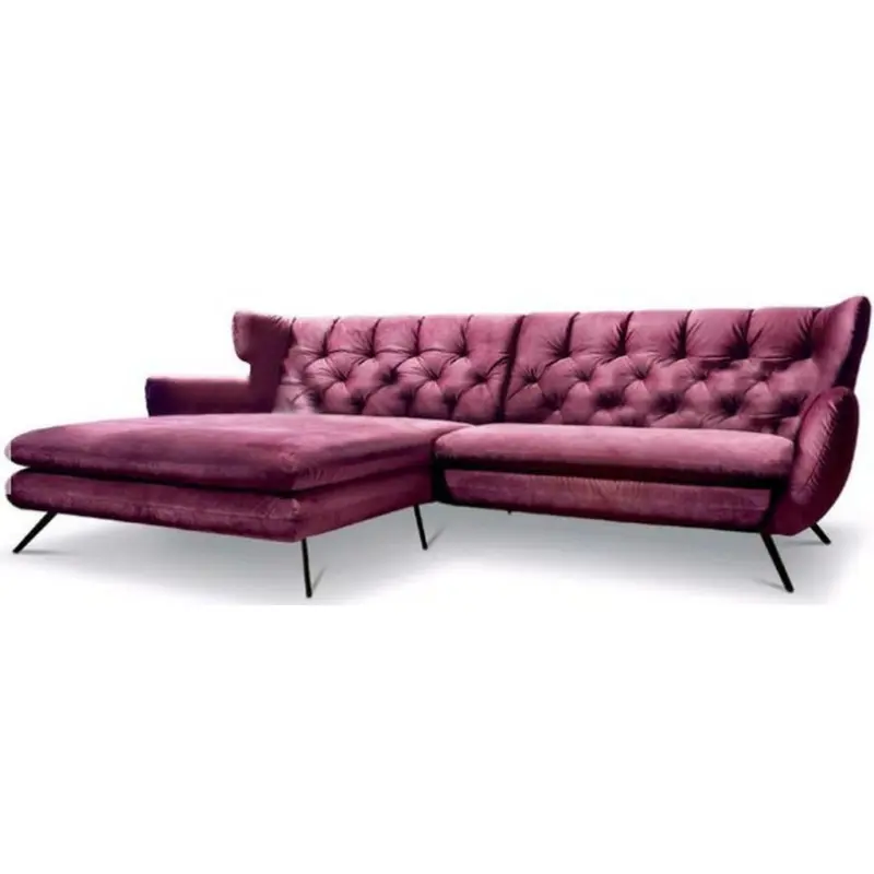 Ecksofa in Velours Lila