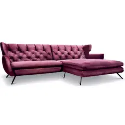 Ecksofa in Velours Lila