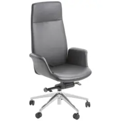 Chefsessel in Schwarz, Alufarben