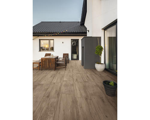 FLAIRSTONE Feinsteinzeug Terrassenplatte Legno Passione Honey rektifizierte Kante 120 x 40 x 2 cm