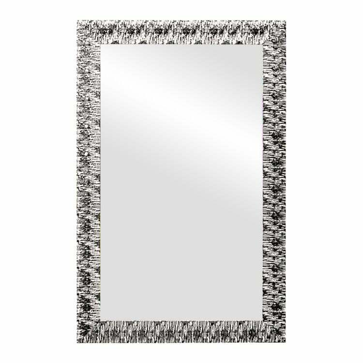 Miroir ANDRIA-580, bois, blanc/argent