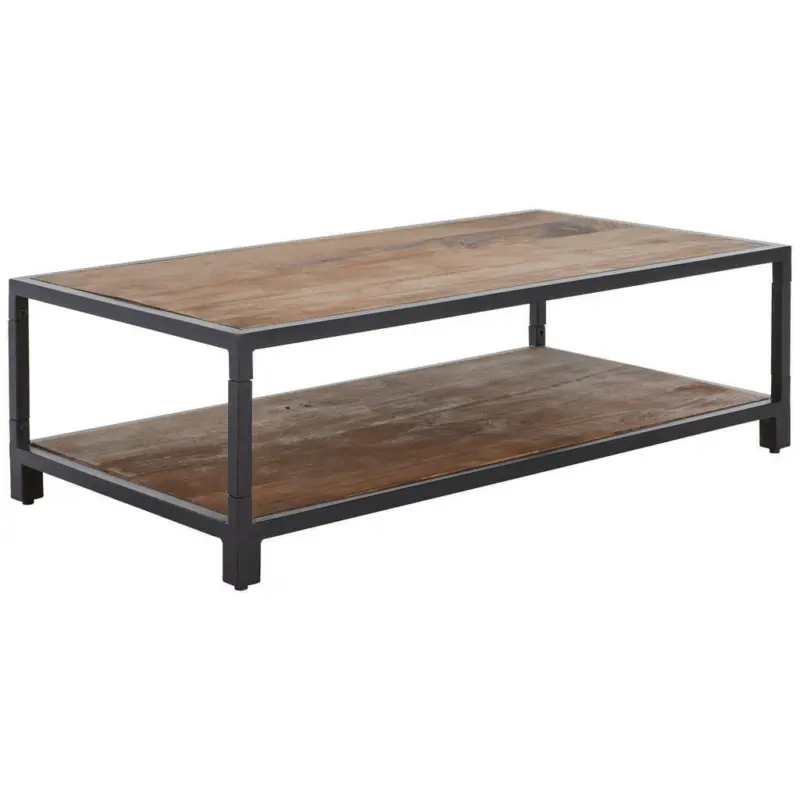 Couchtisch in Holz, Metall 118/35/65 cm