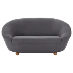 Zweisitzer-Sofa in Mikrofaser Dunkelgrau