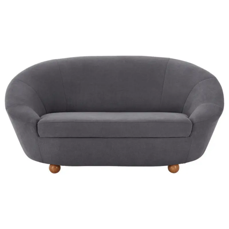 Zweisitzer-Sofa in Mikrofaser Dunkelgrau