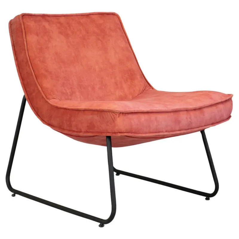 Sessel in Velours Rosa