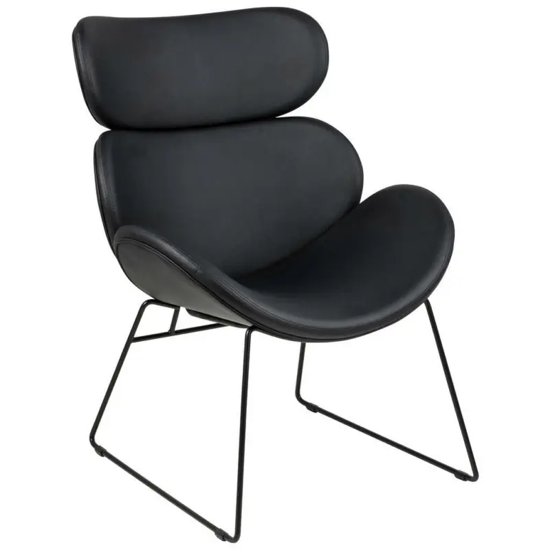 Sessel in Lederlook Schwarz