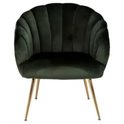 Sessel in Velours Dunkelgrün
