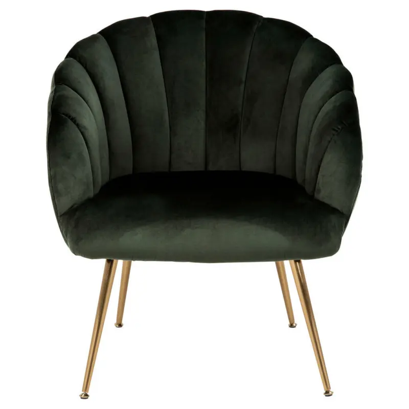 Sessel in Velours Dunkelgrün