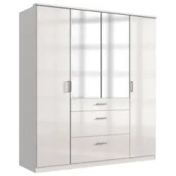 Kleiderschrank in Weiß, Weiß Hochglanz