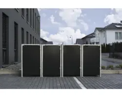 Mülltonnenbox HIDE 4-fach 240 l 278,8 x 80,7 x 115,2 cm schwarz