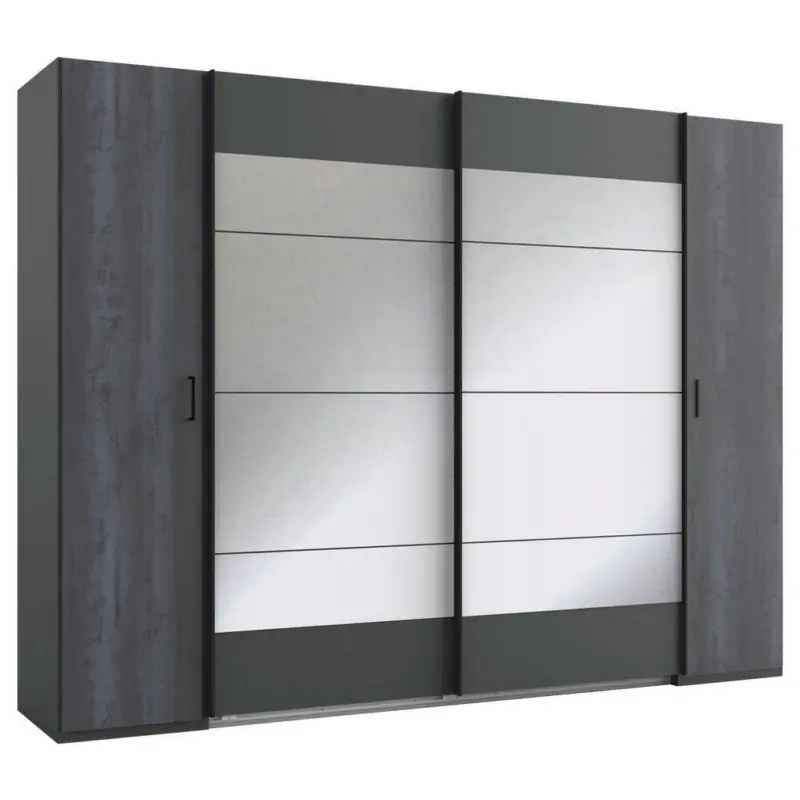 Kleiderschrank in Graphitfarben, Dunkelgrau