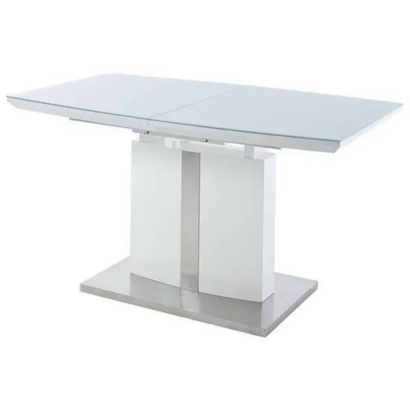 Esstisch in Metall, Glas, Holzwerkstoff 140-180/80/76 cm