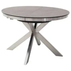 Esstisch in Metall, Glas, Keramik 120-160/120/76 cm