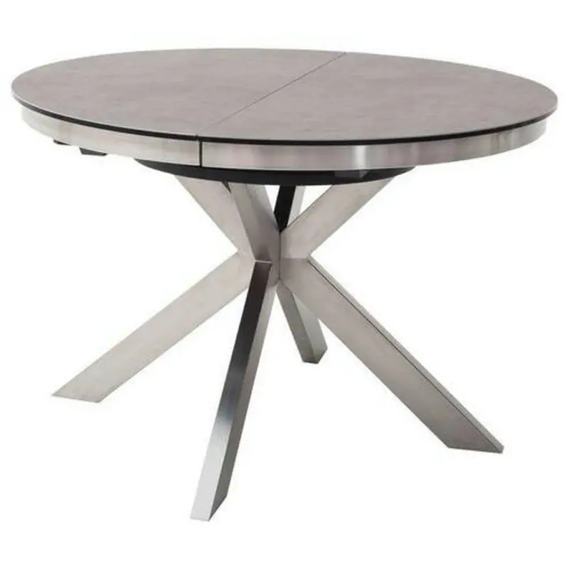 Esstisch in Metall, Glas, Keramik 120-160/120/76 cm