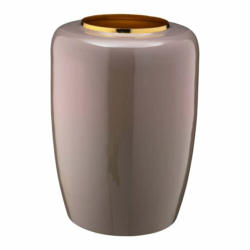 Vase décoratif SMOOTH, métal, gris/or