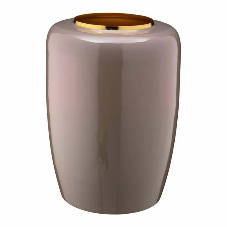 Vase décoratif SMOOTH, métal, gris/or