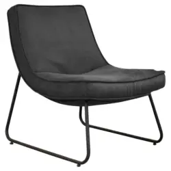 Sessel in Kombination Echtleder/Stoff Anthrazit