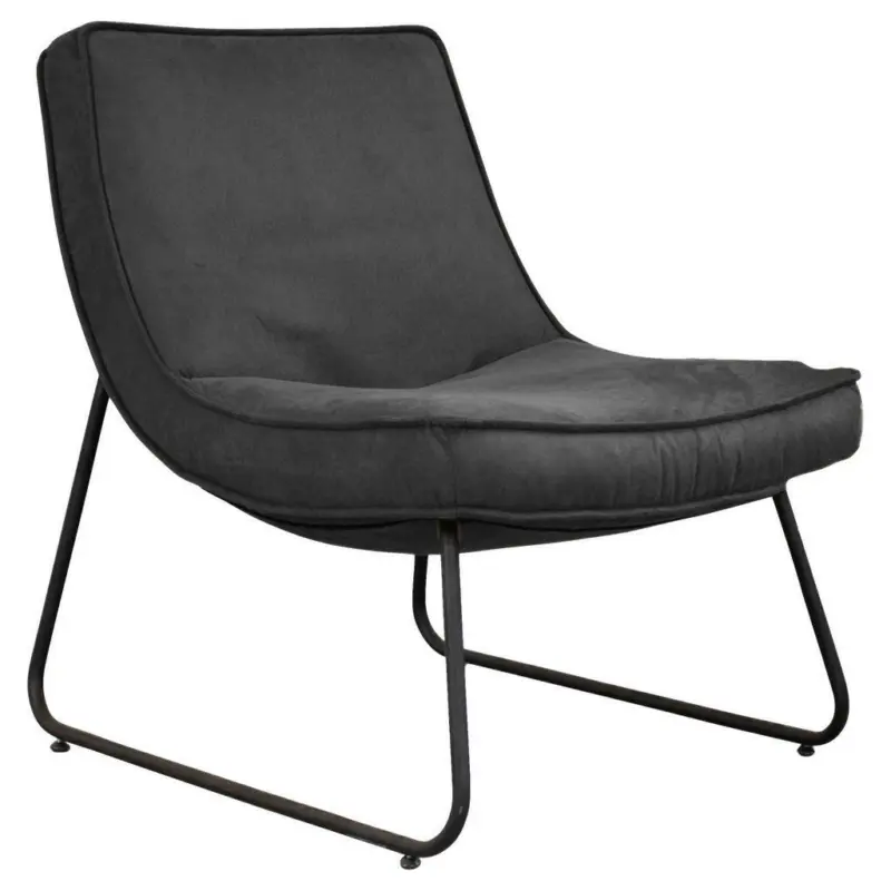 Sessel in Kombination Echtleder/Stoff Anthrazit