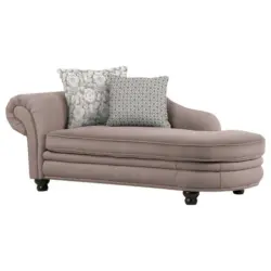 Récamiere in Mikrofaser Weiß, Hellbraun