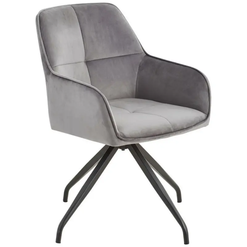 Armlehnstuhl in Eisen Samt