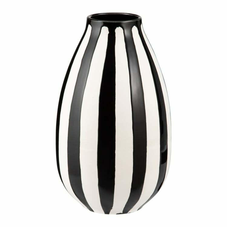 Vaso decorativo ZEBRA, ceramica, bianco/nero
