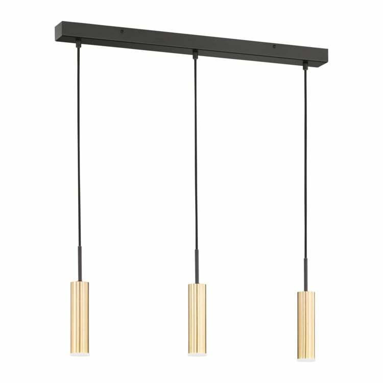 Lampe à suspension LED STINA, métal, or/noir