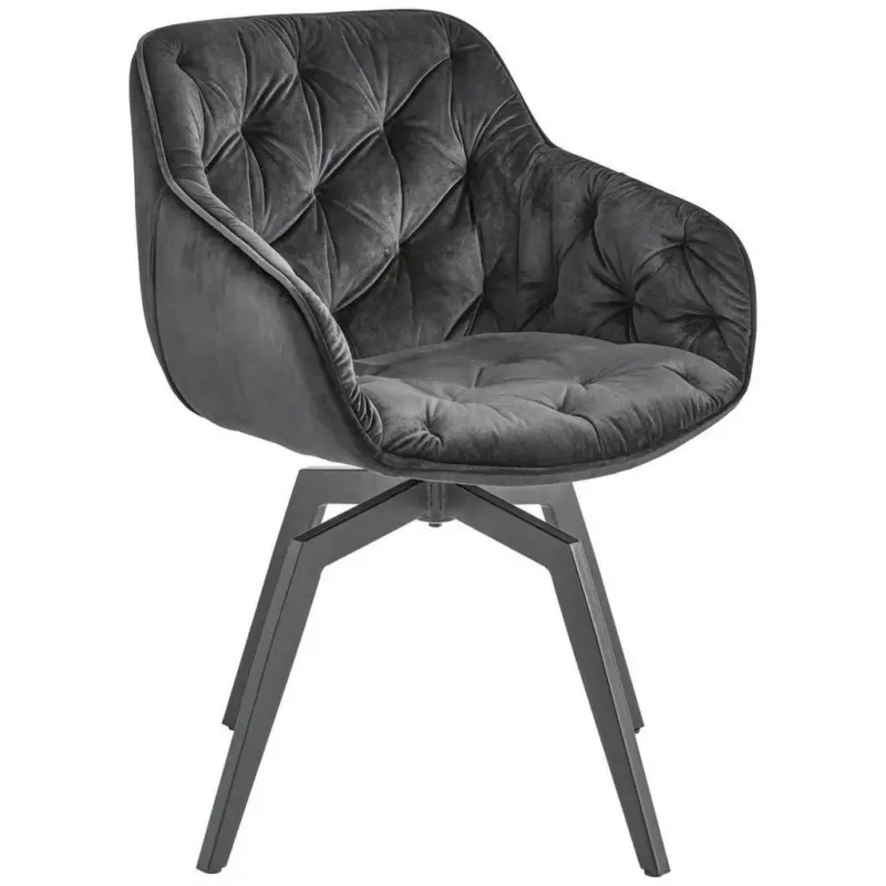 Armlehnstuhl in Eisen Samt