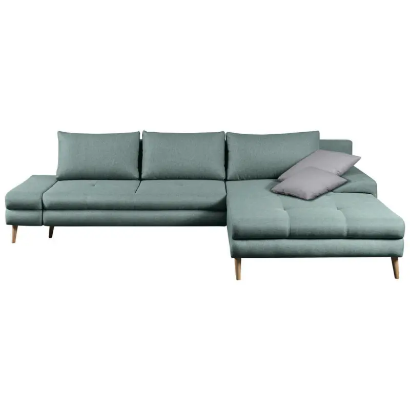 Ecksofa in Webstoff Hellblau