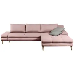 Ecksofa in Webstoff Rosa