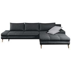 Ecksofa in Webstoff Dunkelgrau