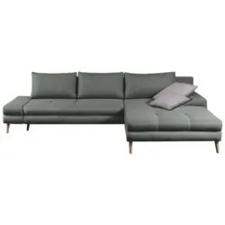 Ecksofa in Webstoff Grau