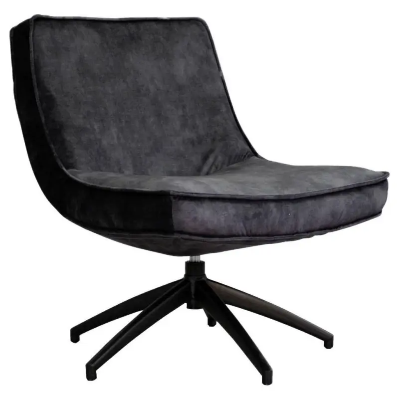 Sessel in Velours Anthrazit