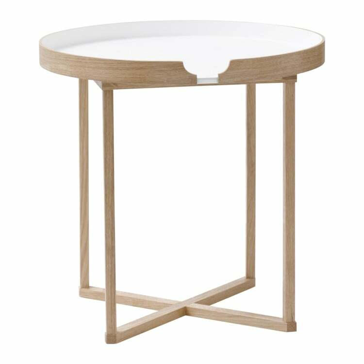 Tavolino di complemento TABLE, legno, quercia/bianco