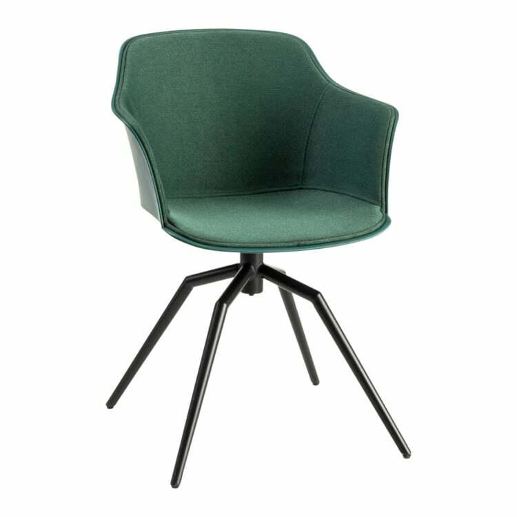 Chaise à accoudoirs ZORO, matériau composite, vert