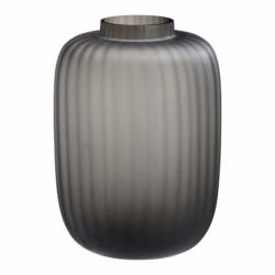 Vase décoratif STROKE, verre, gris foncé