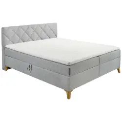 Boxbett 180/200 cm in Hellgrau