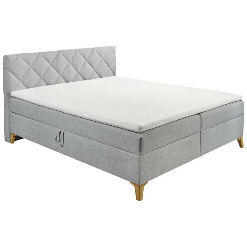 Boxbett 180/200 cm in Hellgrau