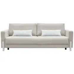 Schlafsofa in Webstoff Hellgrau