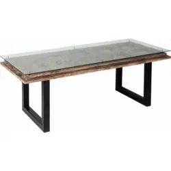 Esstisch in Holz, Glas 200/90/78 cm