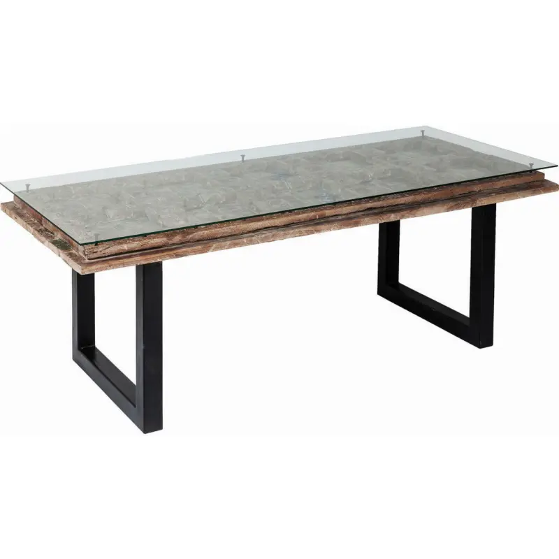 Esstisch in Holz, Glas 200/90/78 cm