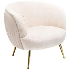 Sessel in Samt Creme