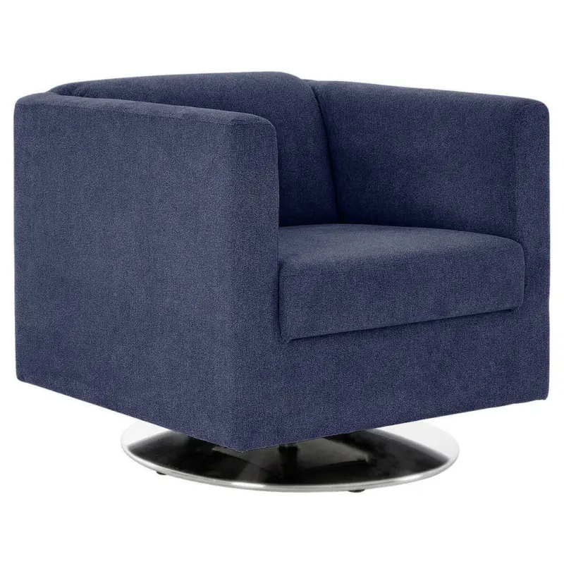 Designsessel in Mikrofaser Dunkelblau