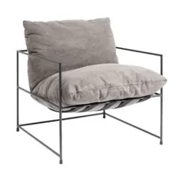 Sessel in Flachgewebe Grau, Schwarz