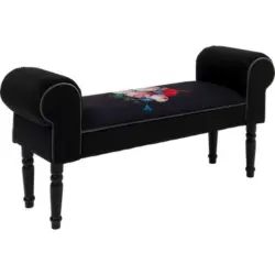 Sitzbank in Textil Multicolor, Schwarz